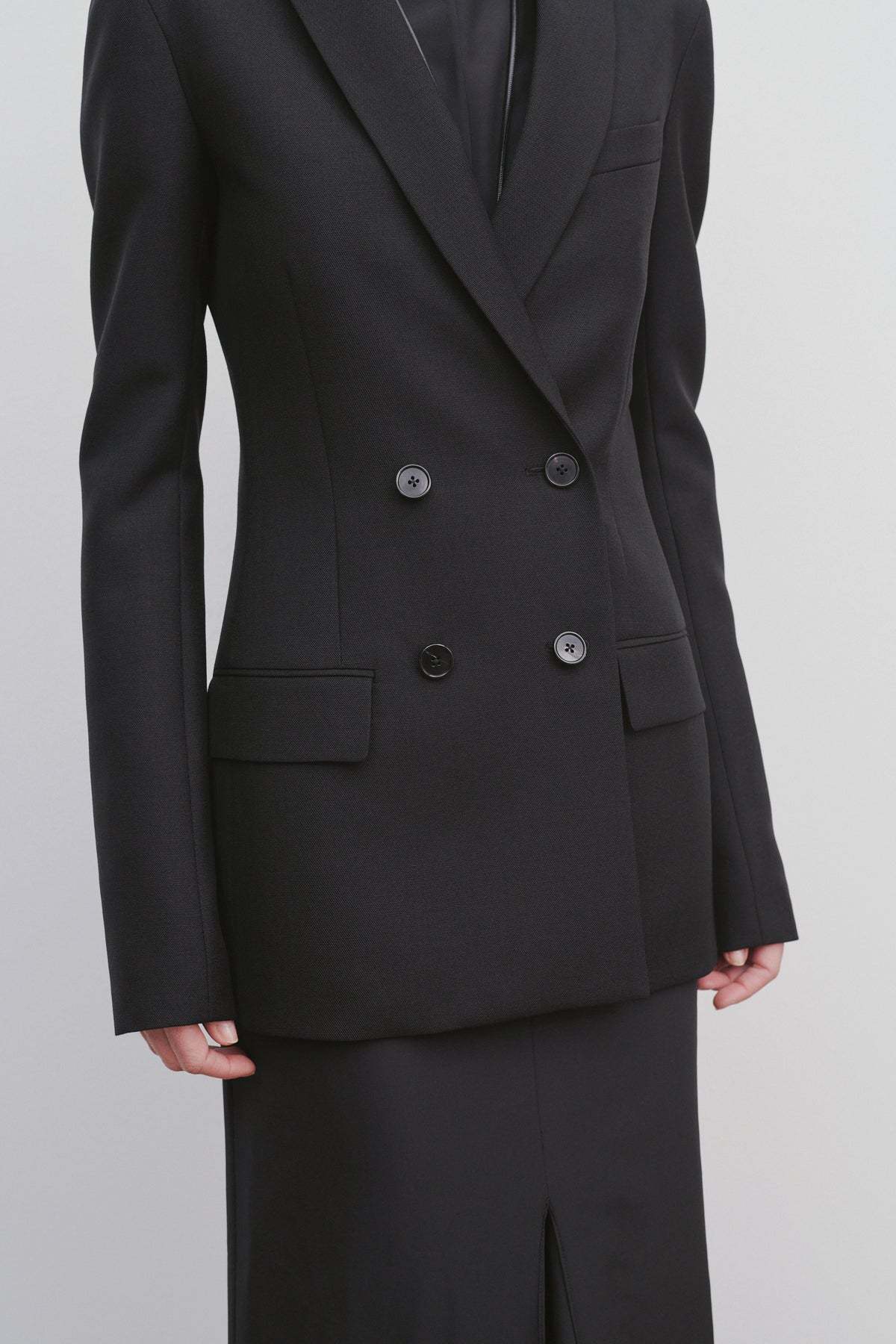 The Row Double-breasted Blazer In Black