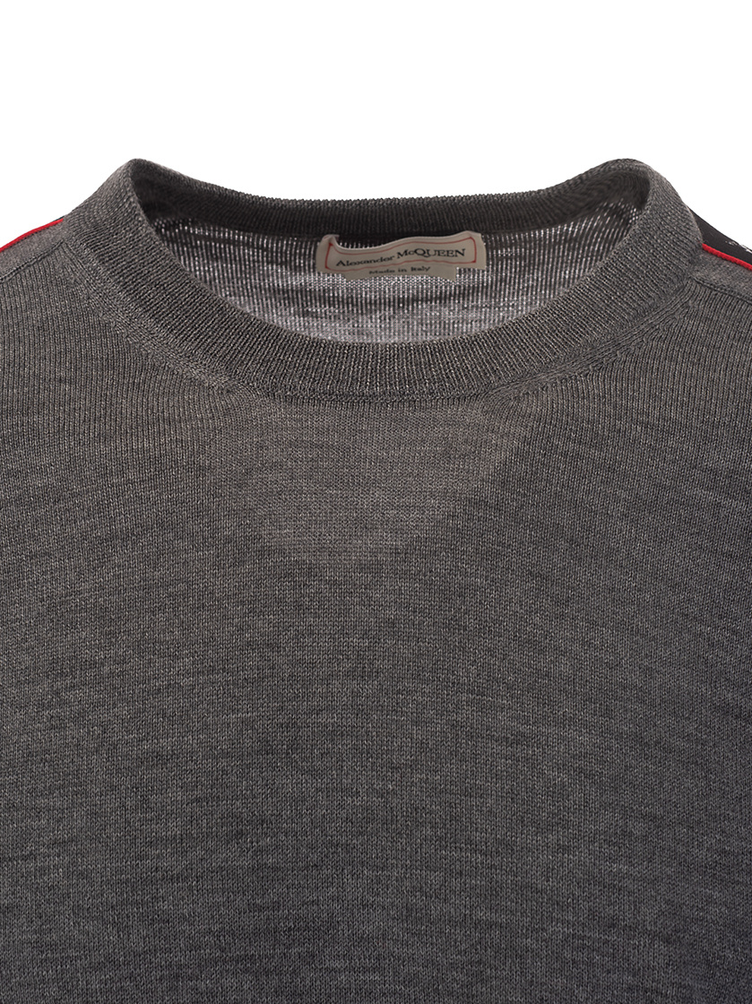 Alexander Mcqueen Logo-tape Jumper In Gray