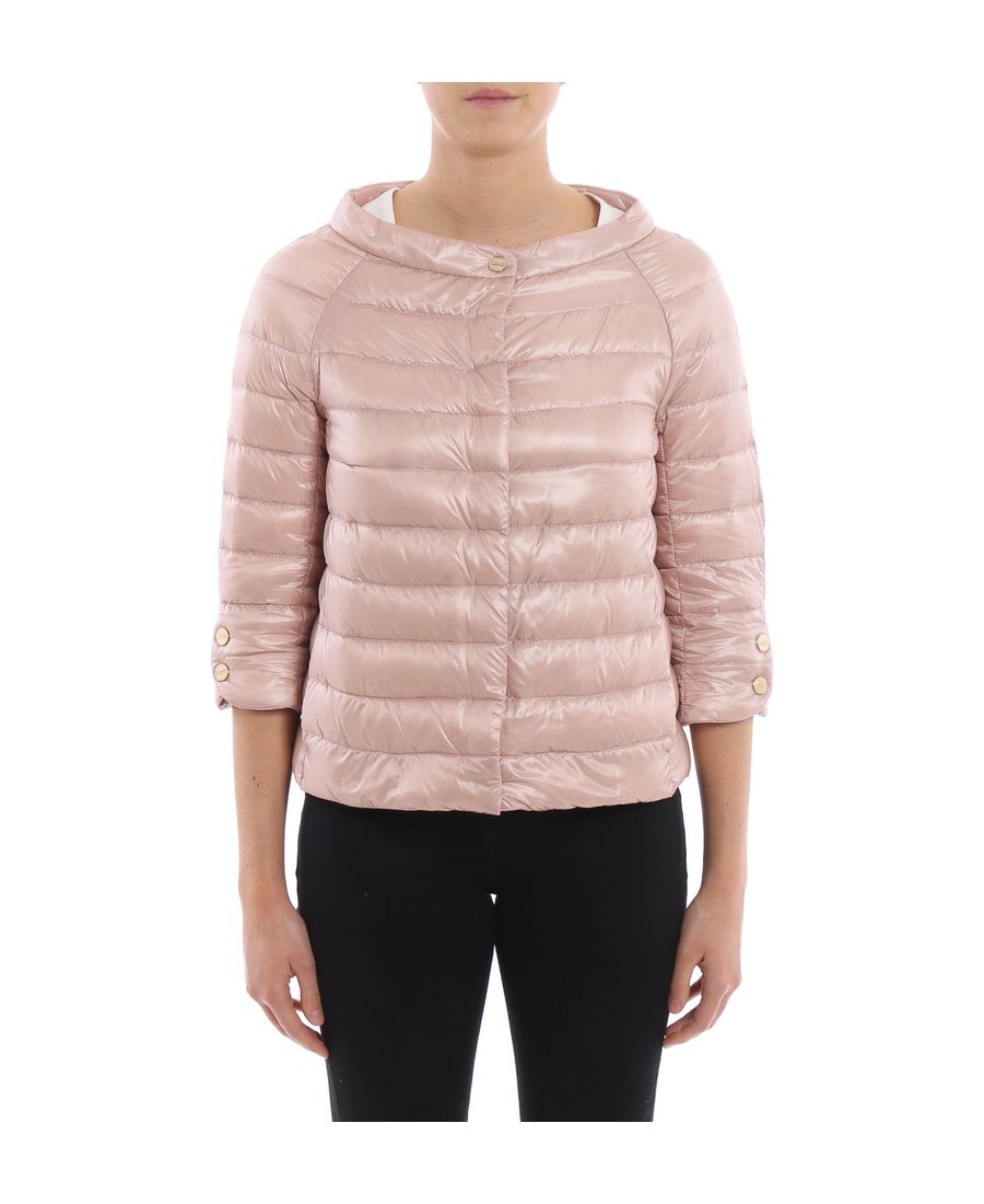 Herno Snap Button Padded Jacket In Nude