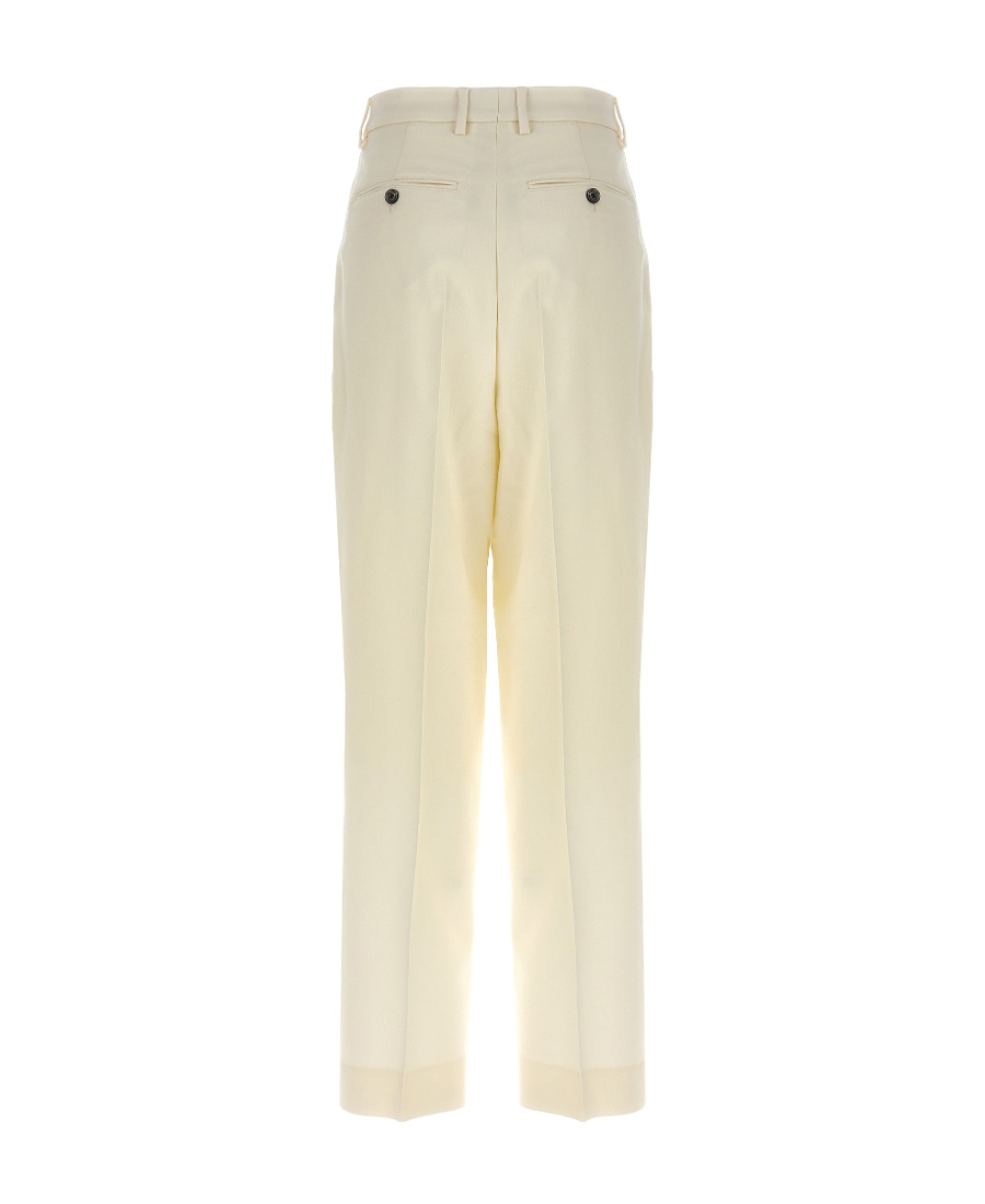 Ami Alexandre Mattiussi Pleated Trousers With Back Pockets And Belt Loops In Nude