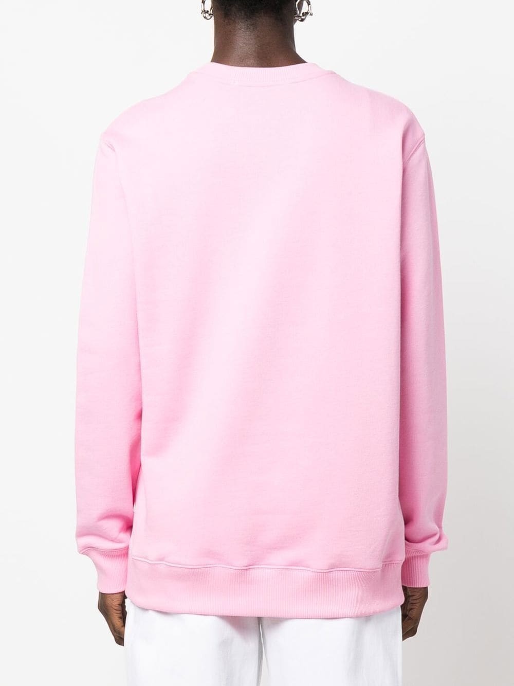 Msgm Logo-print Cotton Sweatshirt In Pink