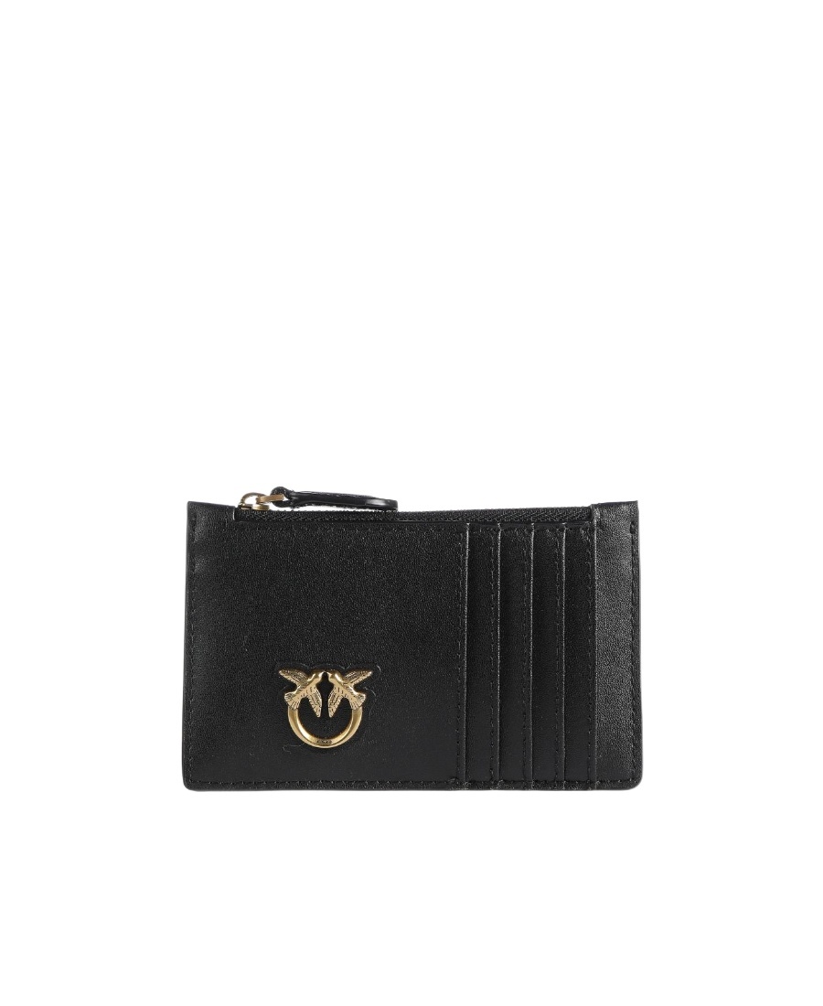 Pinko Logo Plaque Zipped Purse In Black