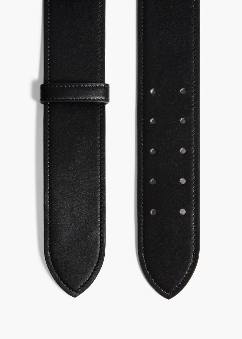 Khaite Leather Waist Belt In Black
