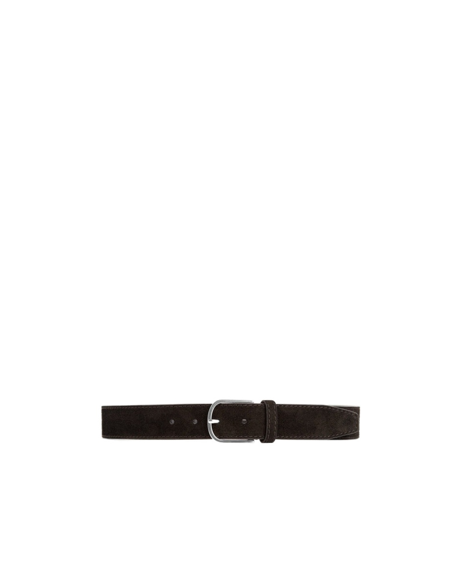 Totême Logo-engraved Suede Belt In Black