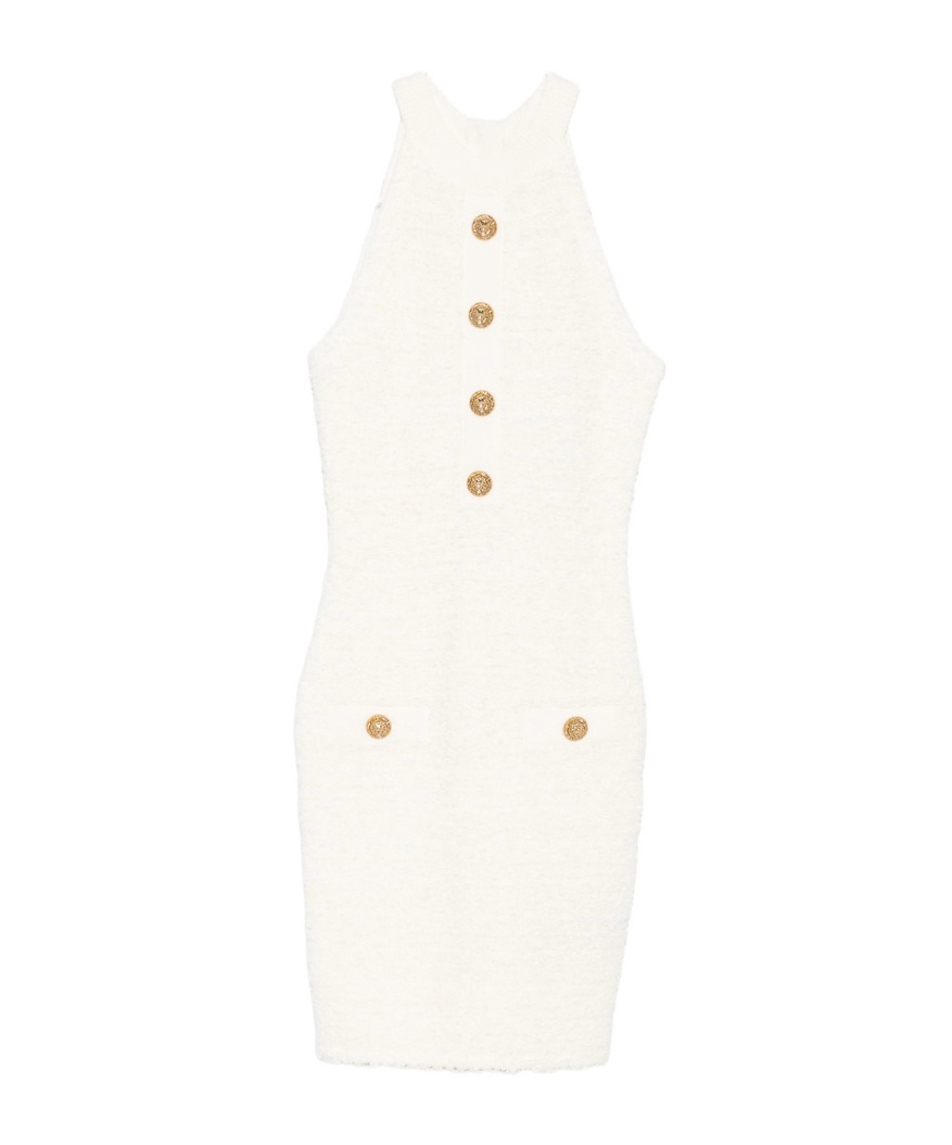 Balmain Off-the-shoulder Dress In White