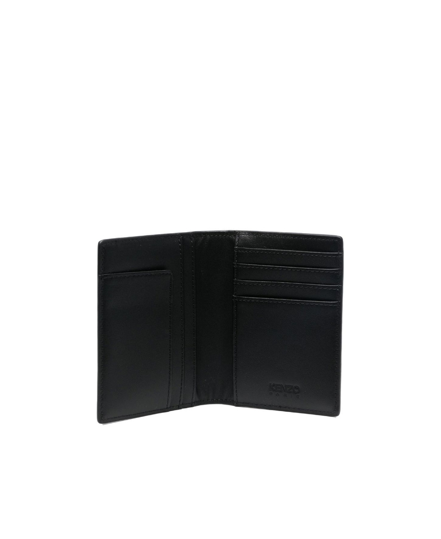 Kenzo Logo Patch Bi-fold Wallet In Black