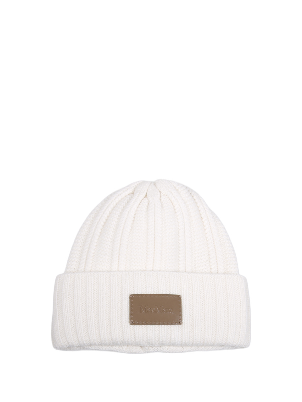 Max Mara Cuffed Wool Hat In White