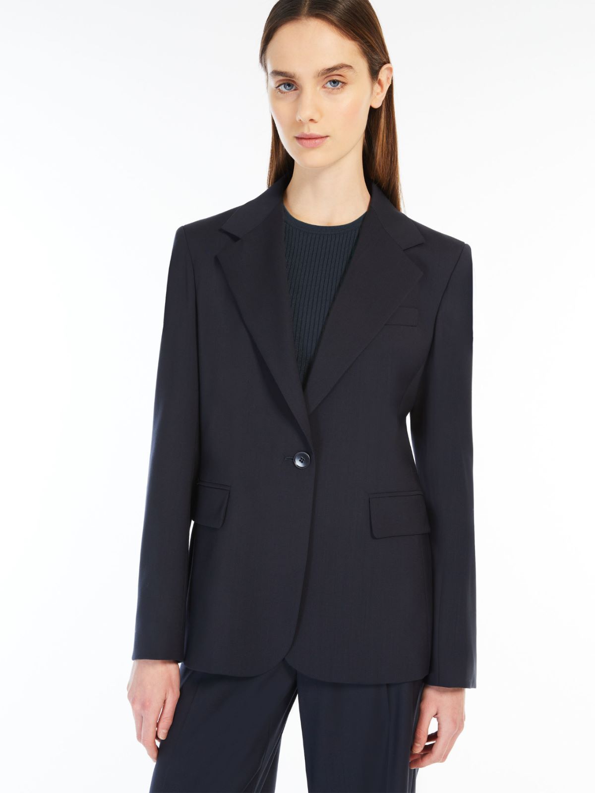 Weekend Max Mara Long-sleeved Suit Coat In Black