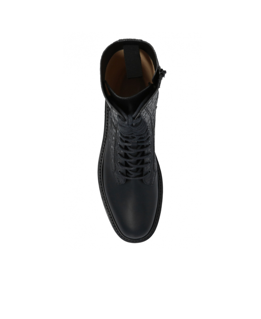 Jimmy Choo Black Cora Monogram Leather Boots In Black