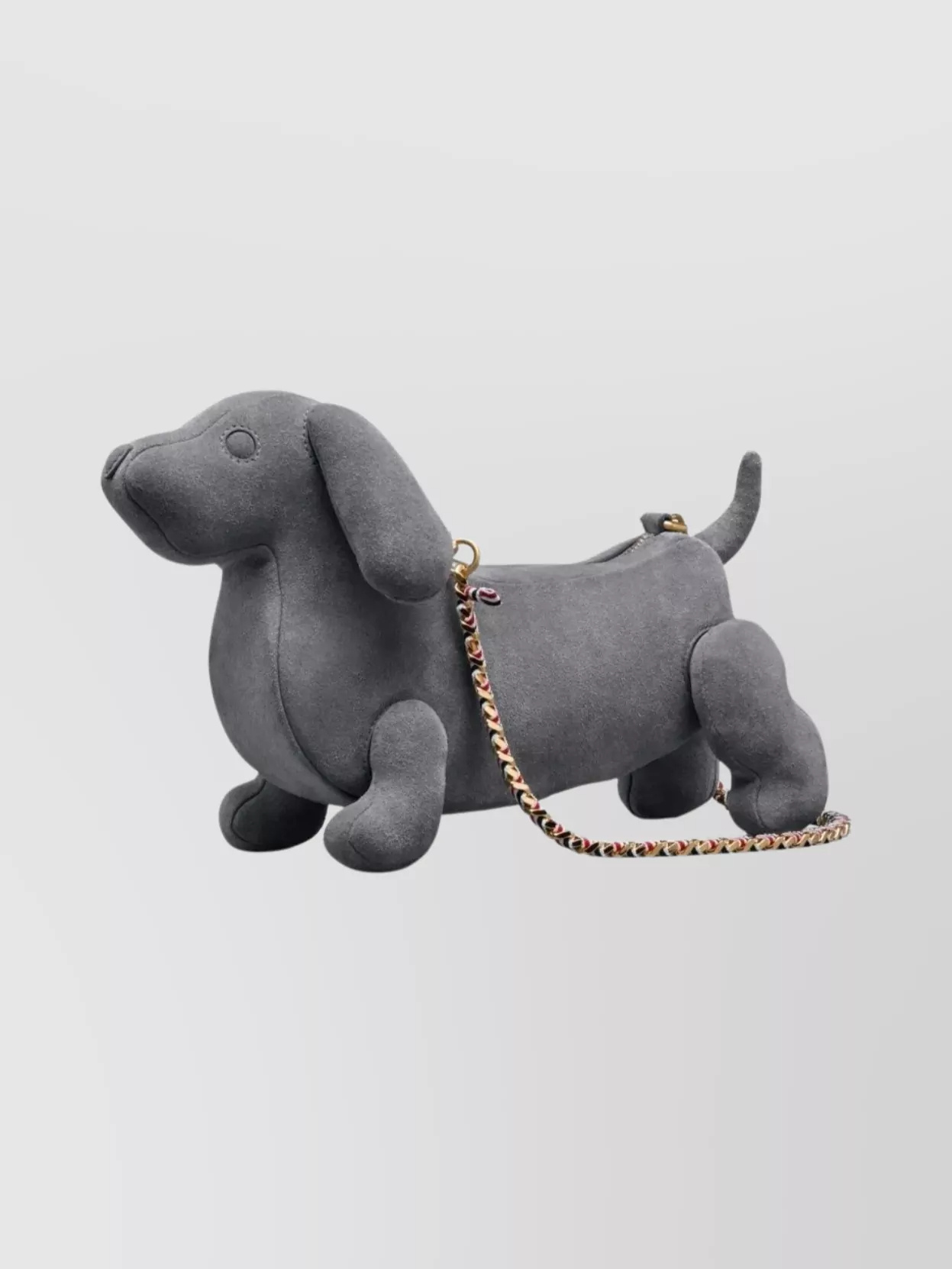 Thom Browne Hector Suede Clutch Bag In Gray