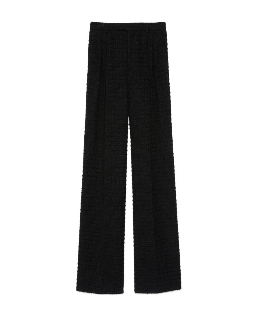 Gucci High-waisted Tweed Trousers In Black