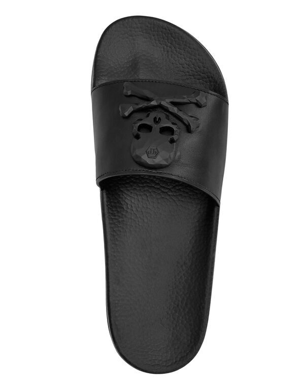 Philipp Plein Logo Details, Flip-flops. In Black
