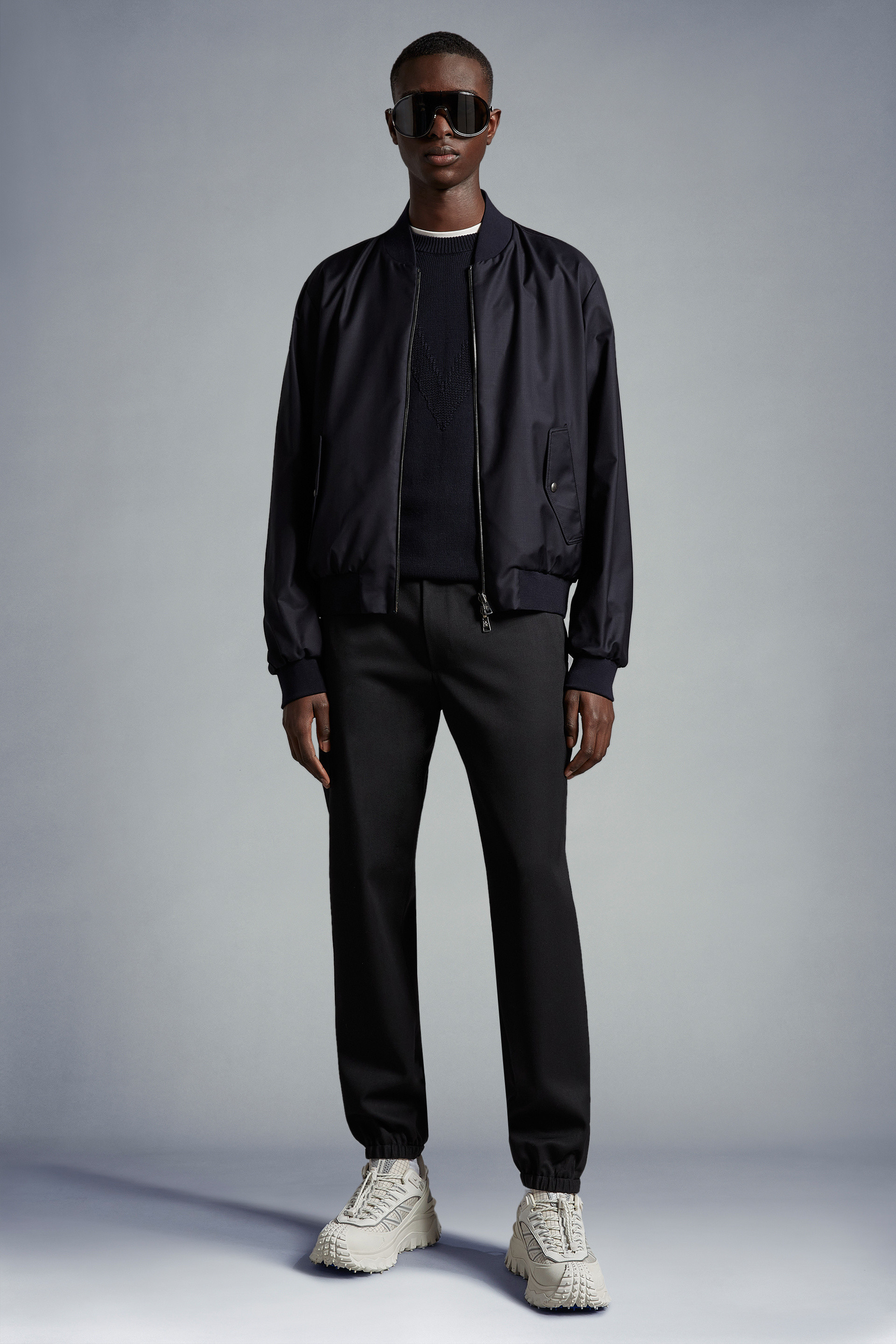 Moncler Barn Reversible Bomber Jacket In Blue