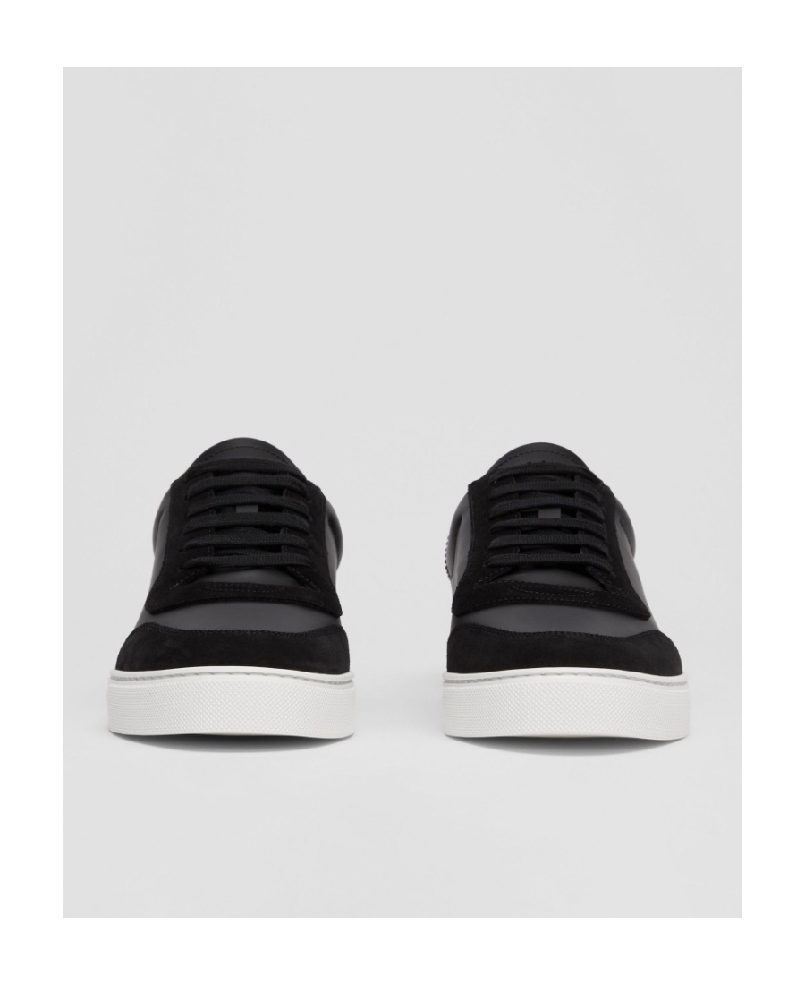 BURBERRY VINTAGE CHECK PANELLED LEATHER SNEAKERS