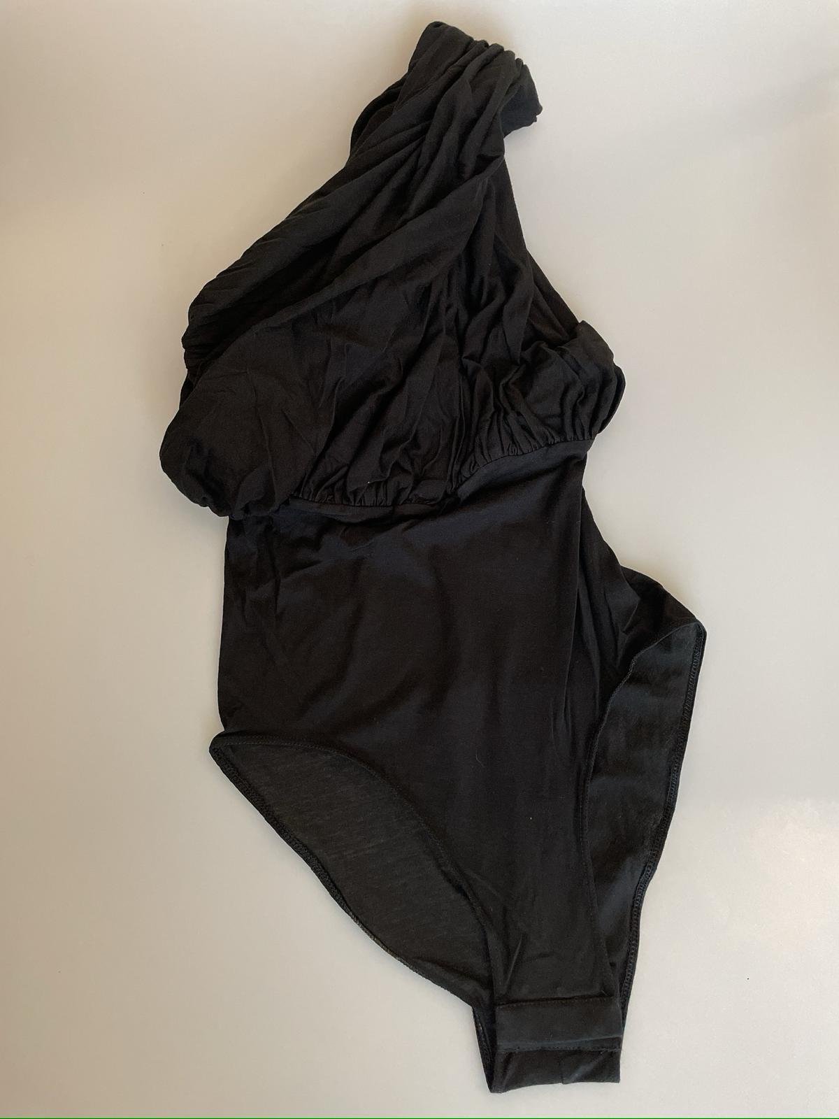 Rick Owens One-shoulder Draped Bodysuit In Black