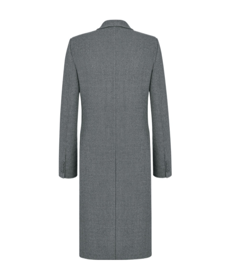 Dior Wool Double-breasted Coat In Gray