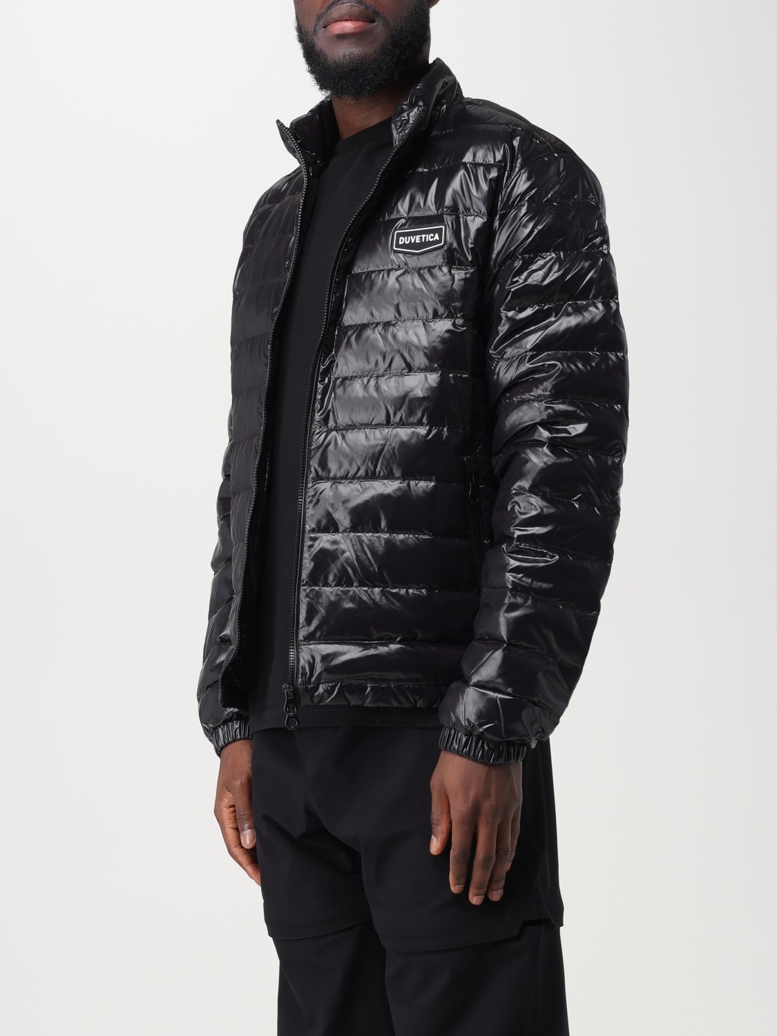 Duvetica Logo Patch Quilted Cotton Suit In Black