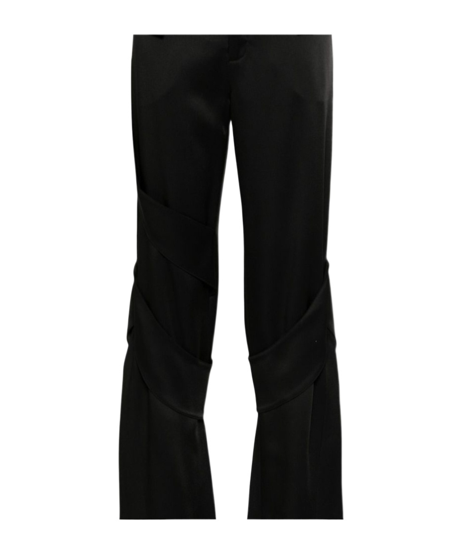 Blumarine Satin Straight-leg Trousers In Black