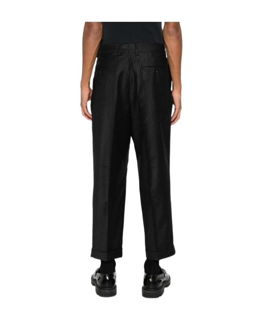 Shop Ami Alexandre Mattiussi Striped Casual Pants In Black