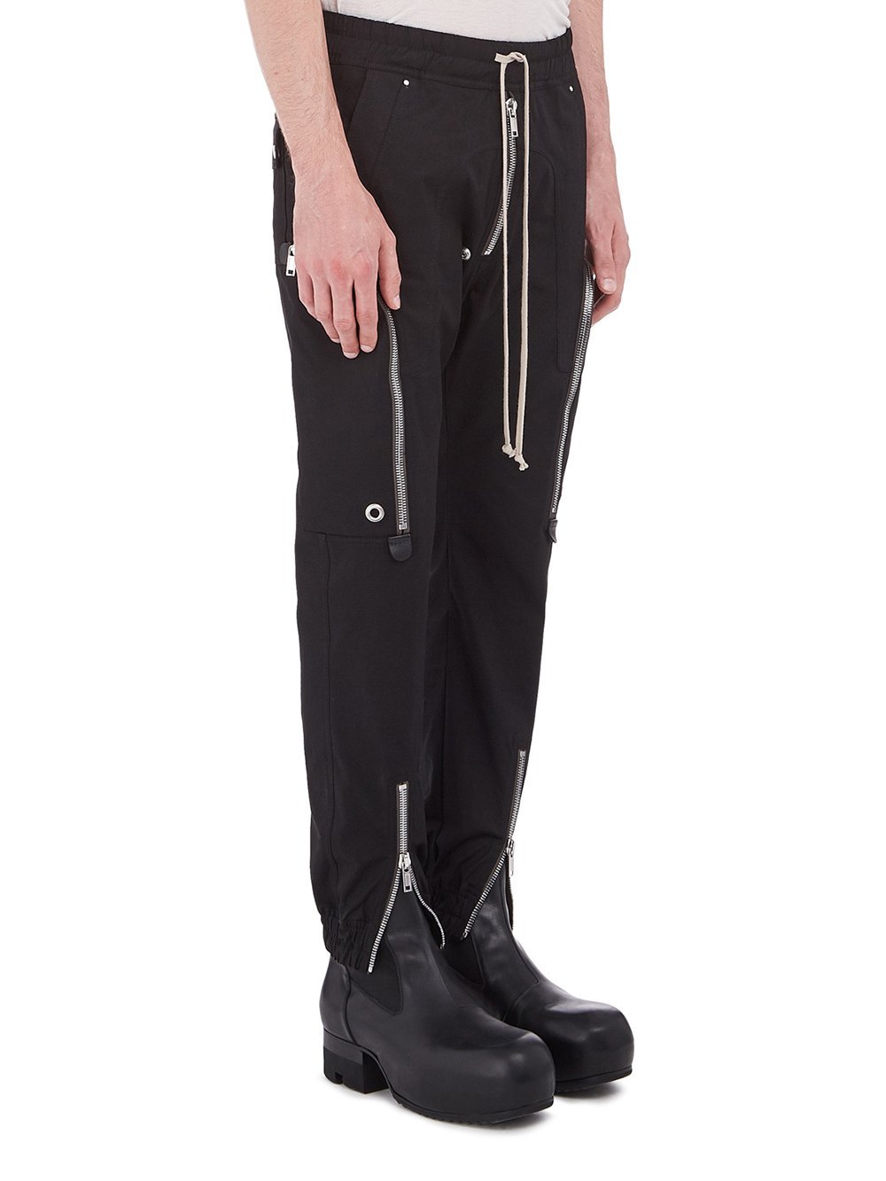 Shop Rick Owens Zip Details Trousers In Black