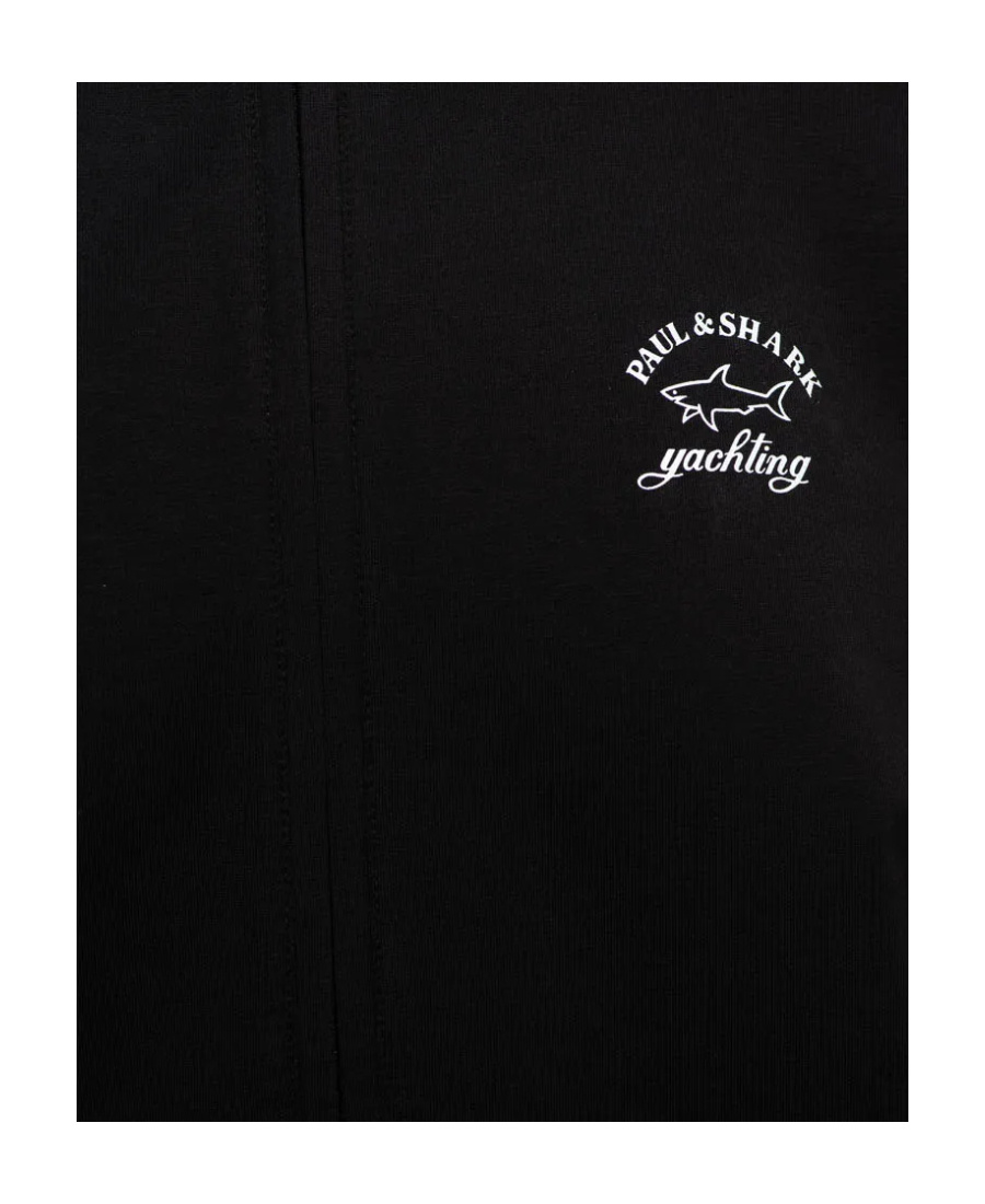 Paul & Shark Logo-print Zip-up Sweatshirt In Black