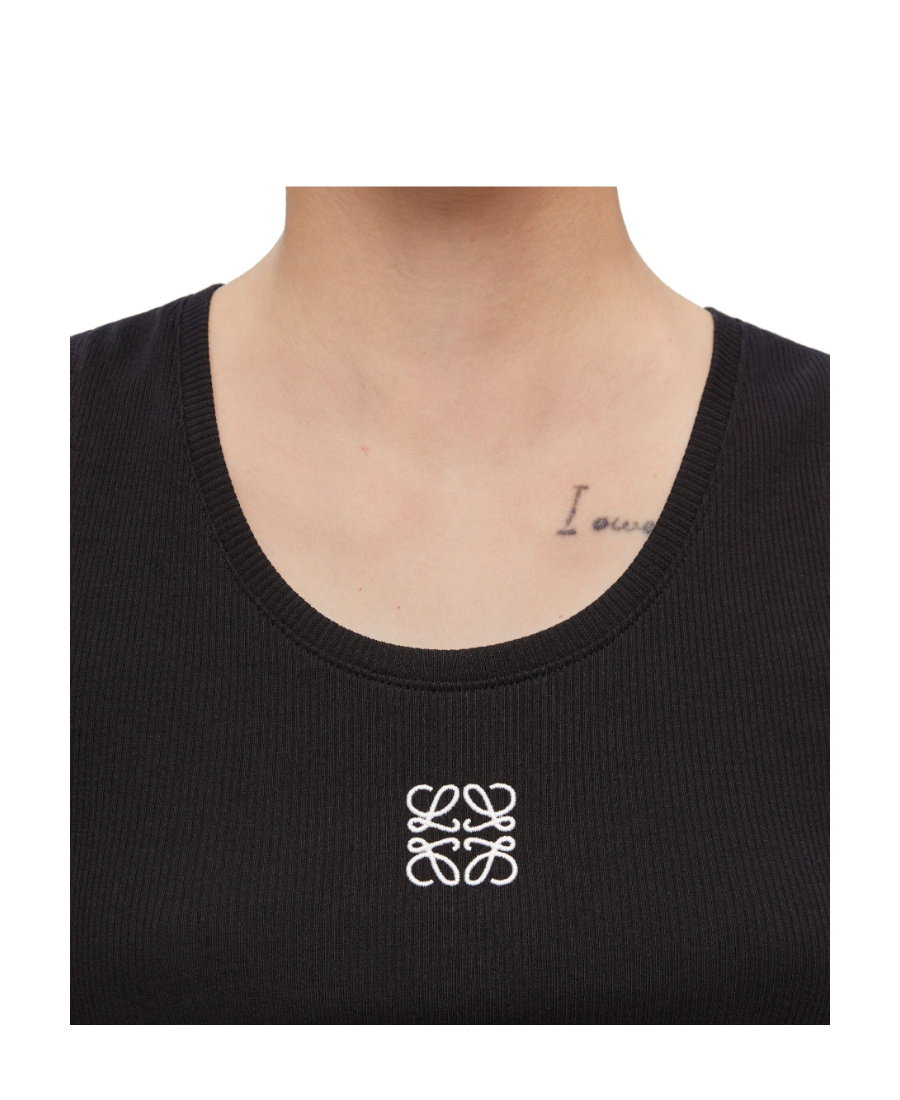 Shop Loewe Anagram Tank Top In Cotton In Black