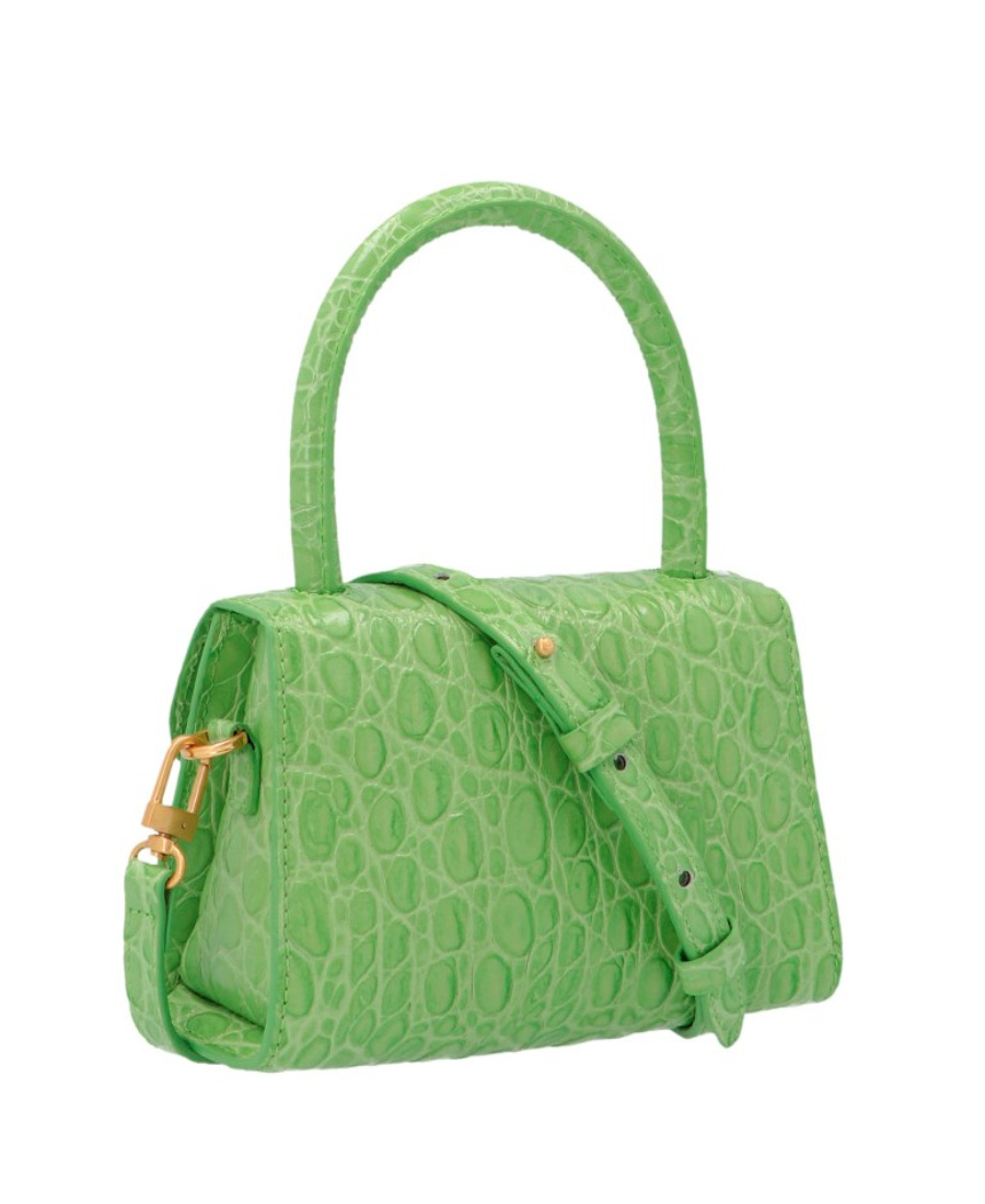 By Far Crocodile-embossed Mini Bag In Green