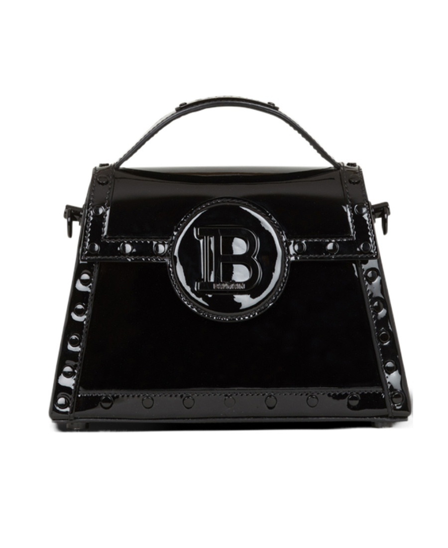 Shop Balmain B-buzz Dynasty Bag In Patent Leather In Black