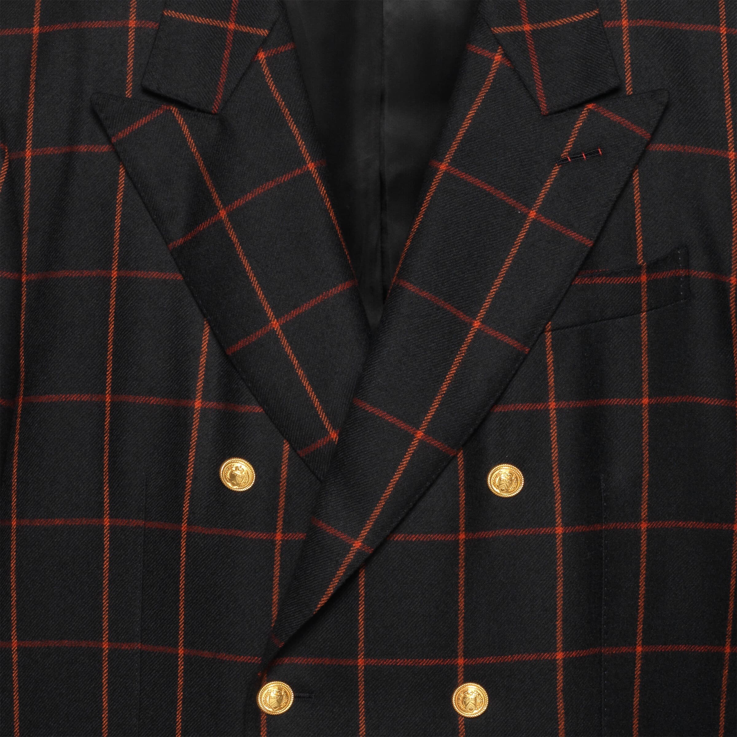 Gucci Men Double-breasted Check Blazer In Black