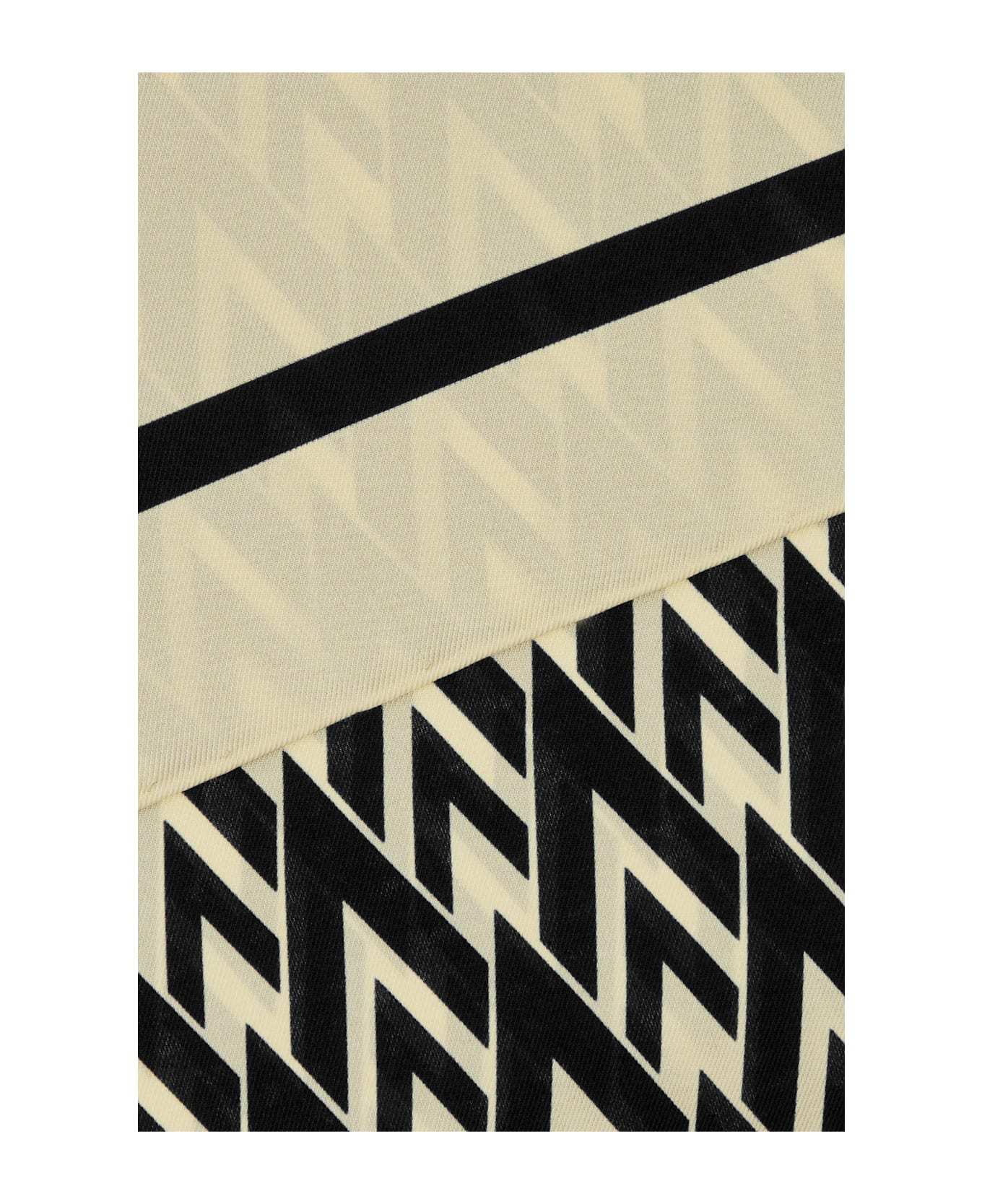 Valentino Chevron Pattern Silk Square Scarf In Neutral