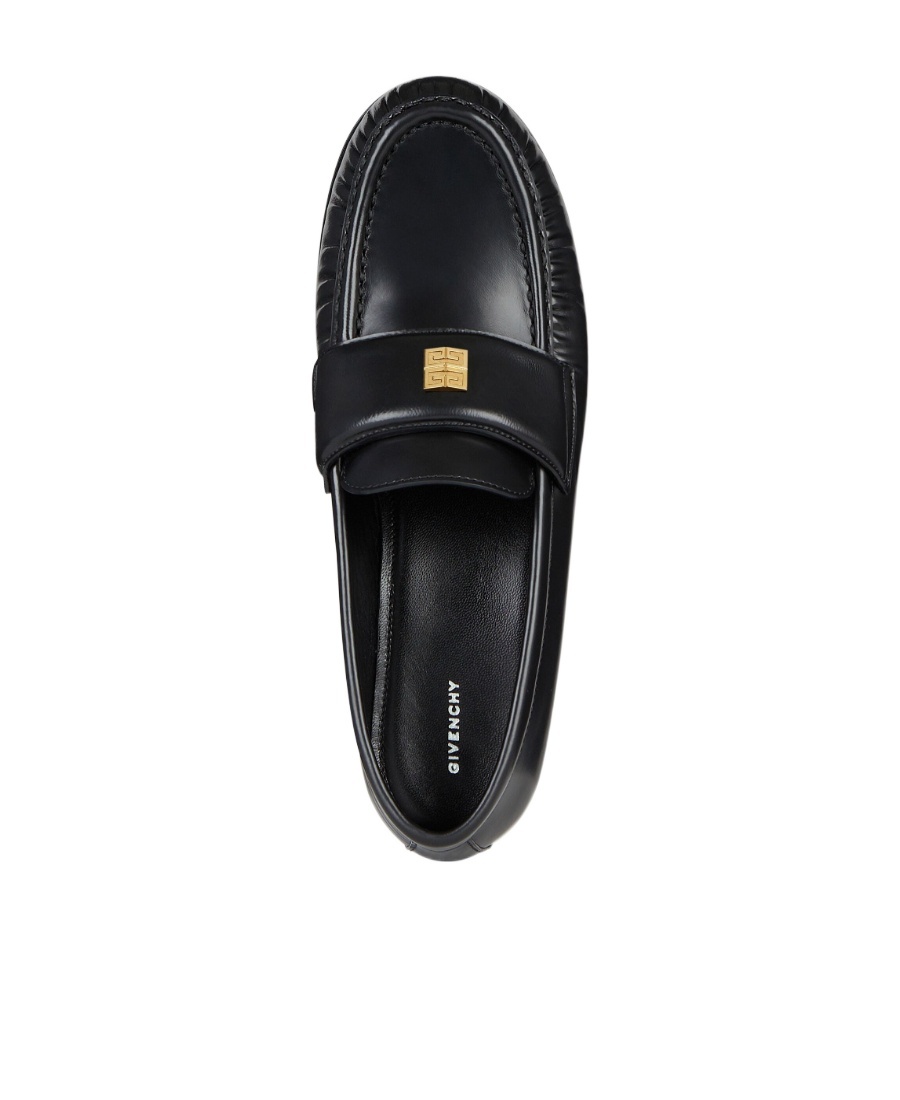Givenchy Classic Lambskin Loafers With Ruched Detailing In Black