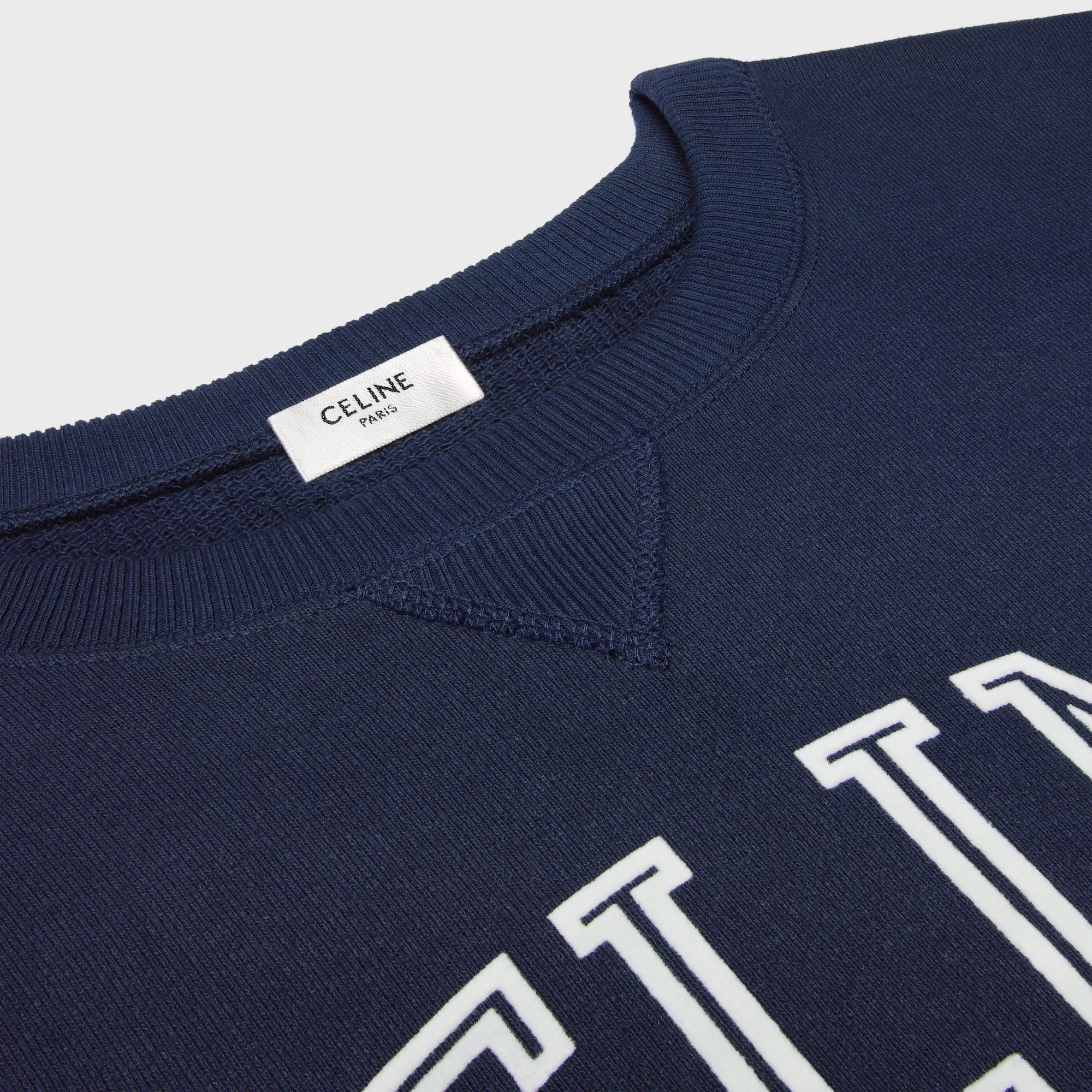 Celine Loose Sweatshirt In Cotton Fleece In Blue