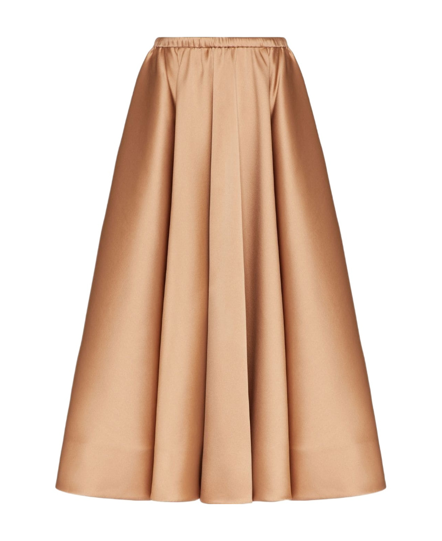 Valentino Techno Duchesse Midi Skirt In Nude