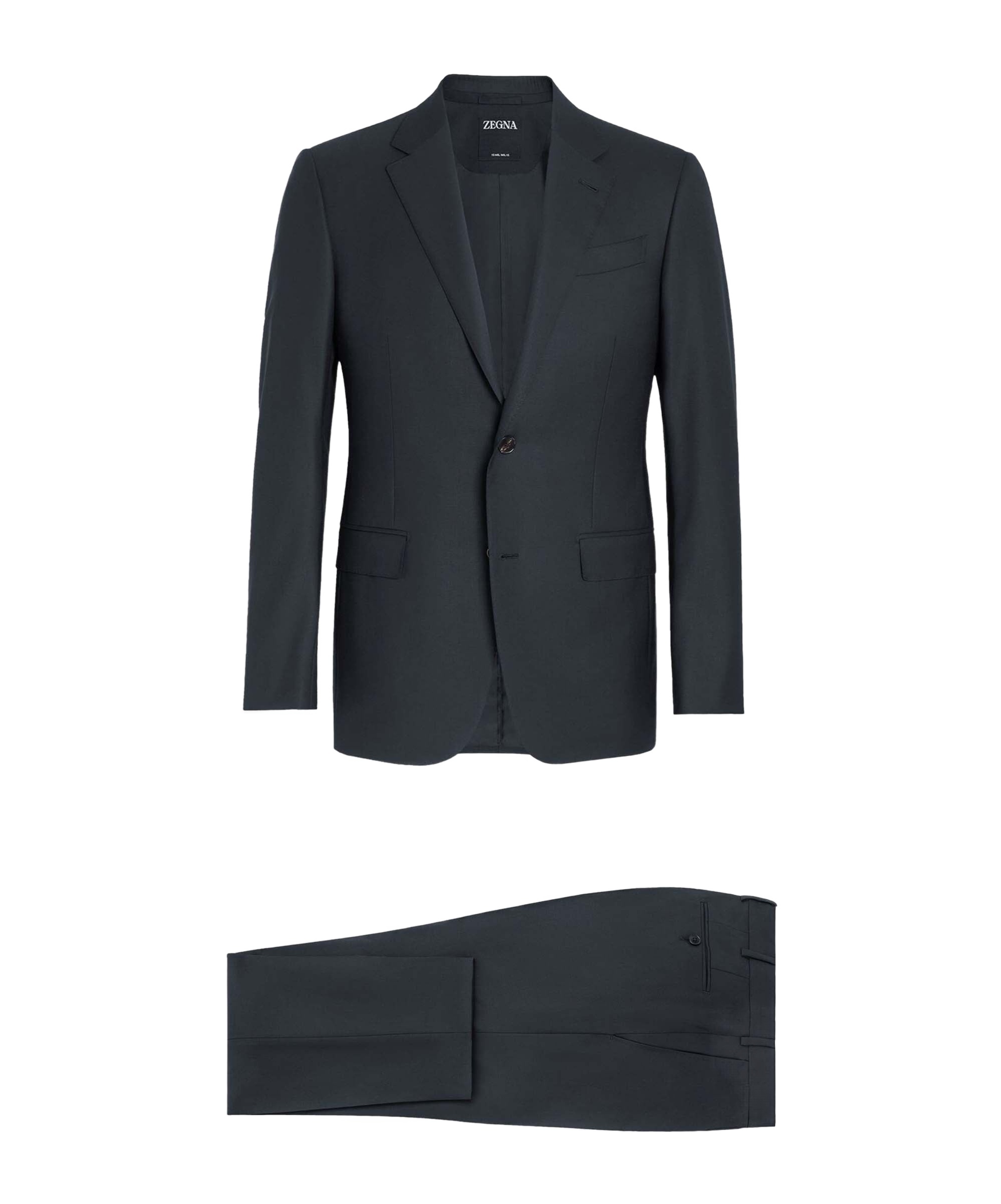 Shop Zegna Long-sleeved Suit In Black