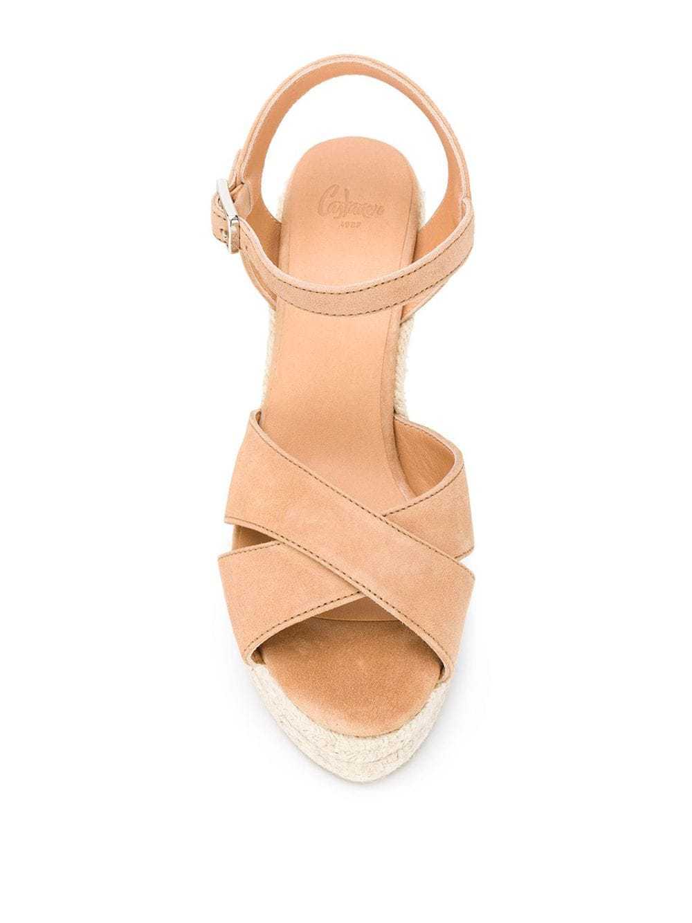 Castaã±er Blaudell Wedge Straw Shoes In Multi