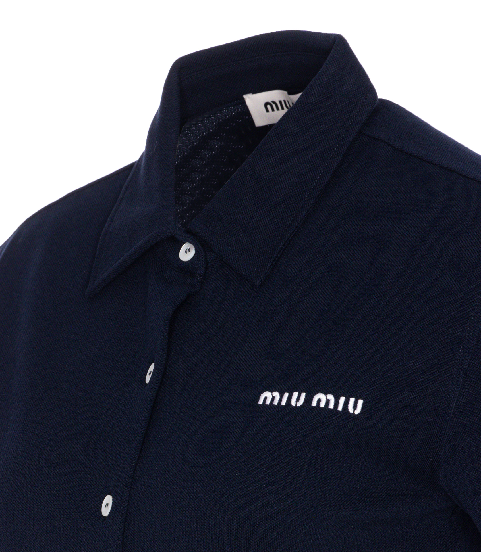 Miu Miu Short-sleeved Shirt In Blue