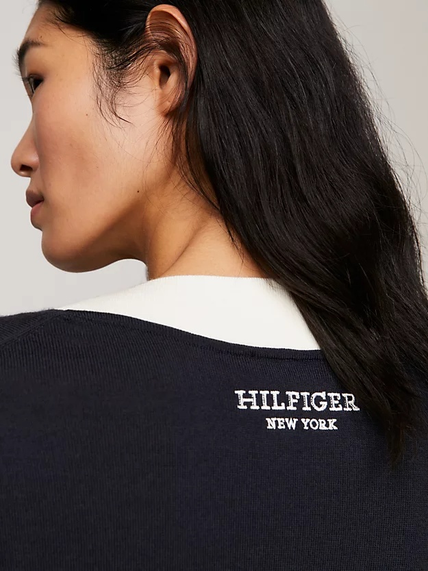 Tommy Hilfiger Long-sleeved Wool Dress In Black