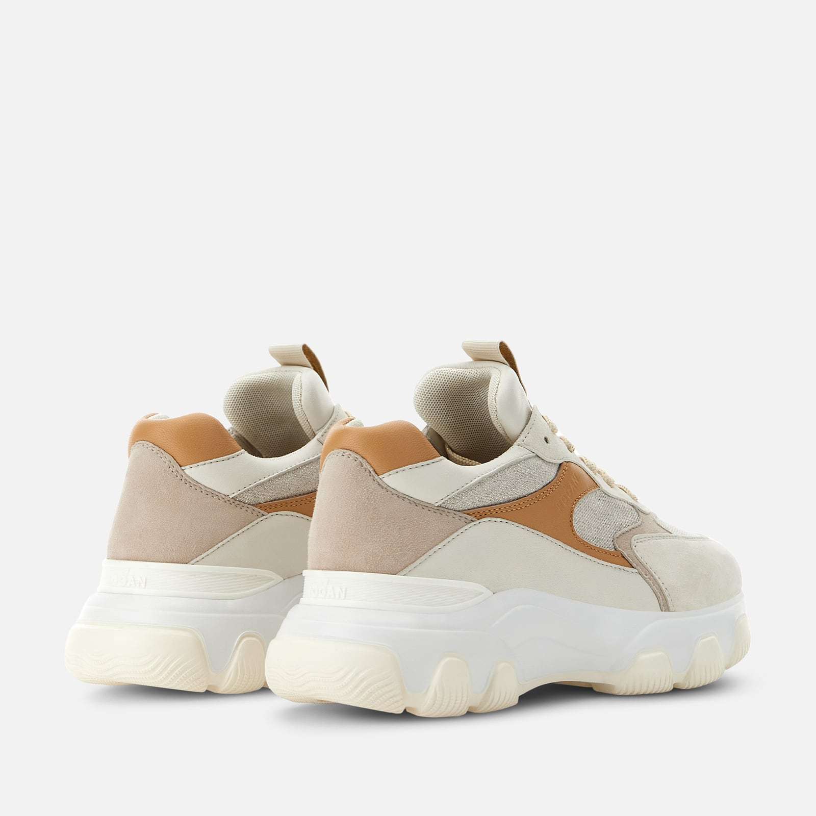 Hogan Hyperactive Panelled Suede Sneakers In White