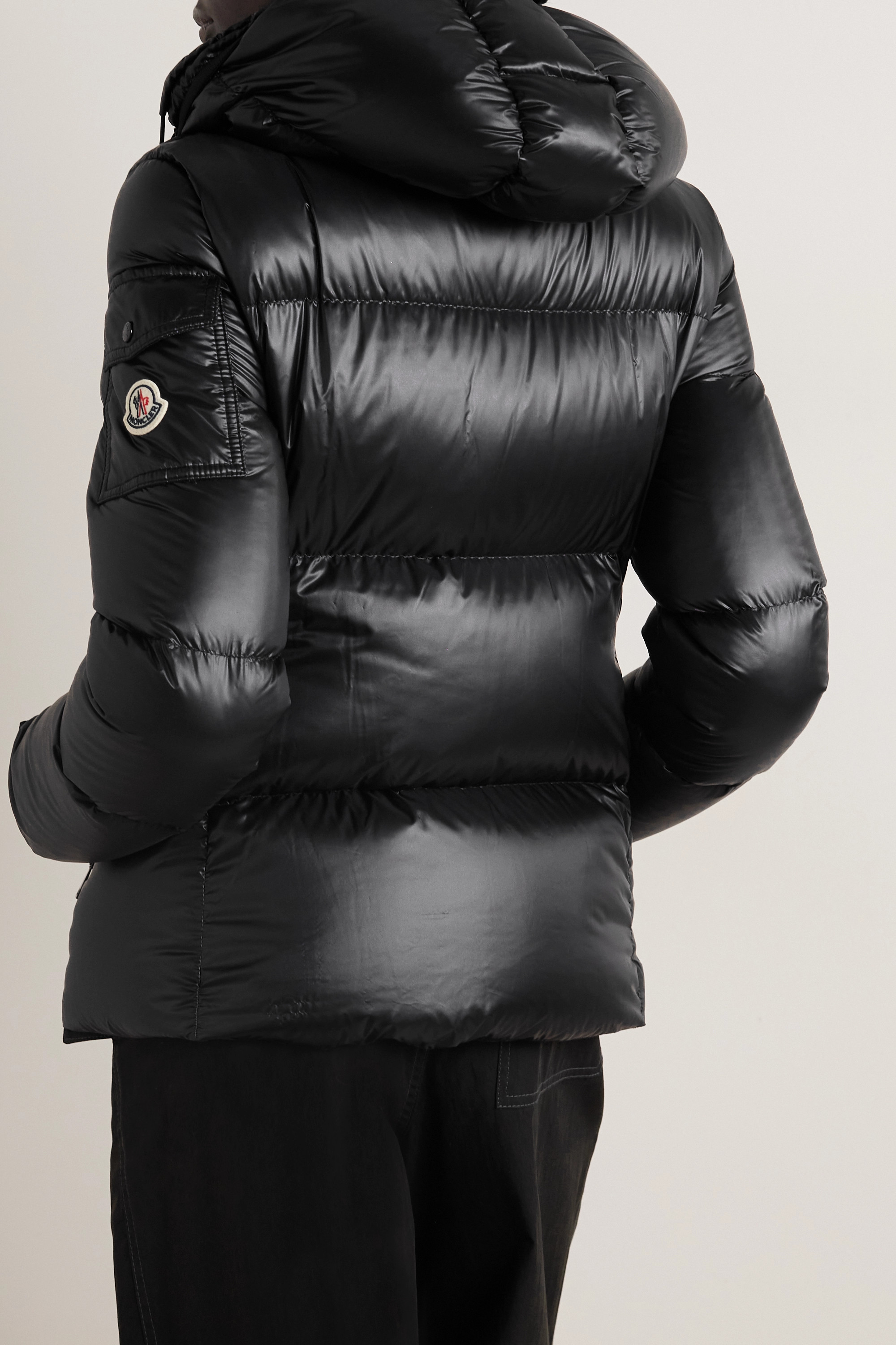 Moncler Fourmine Hooded Down Jacket In Black
