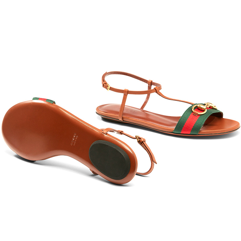 GUCCI RIBBON DETAILS FLAT-SOLED SANDALS