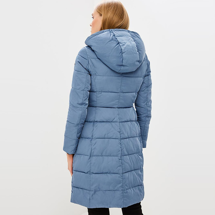 Emporio Armani A Cotton-padded Suit With A Hooded Jacket In Blue