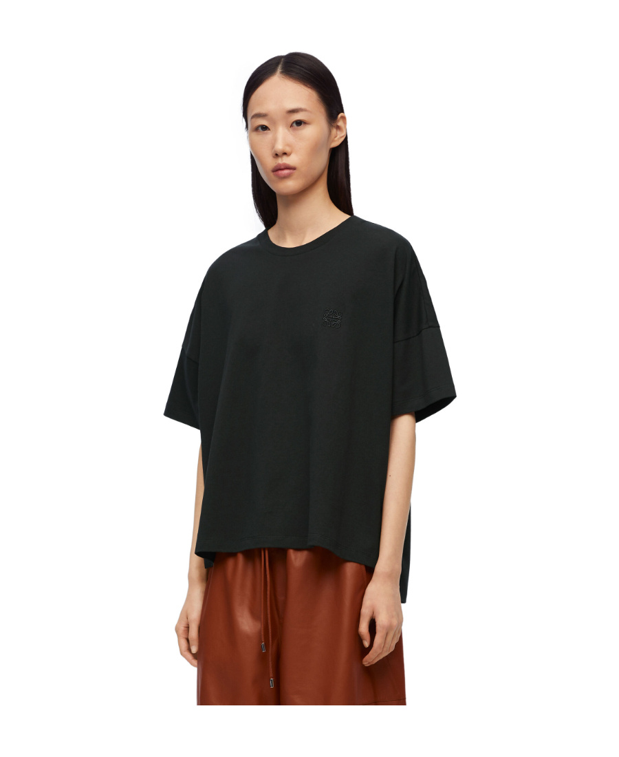 Loewe T-shirt With Round Neck And Short Sleeves In Black