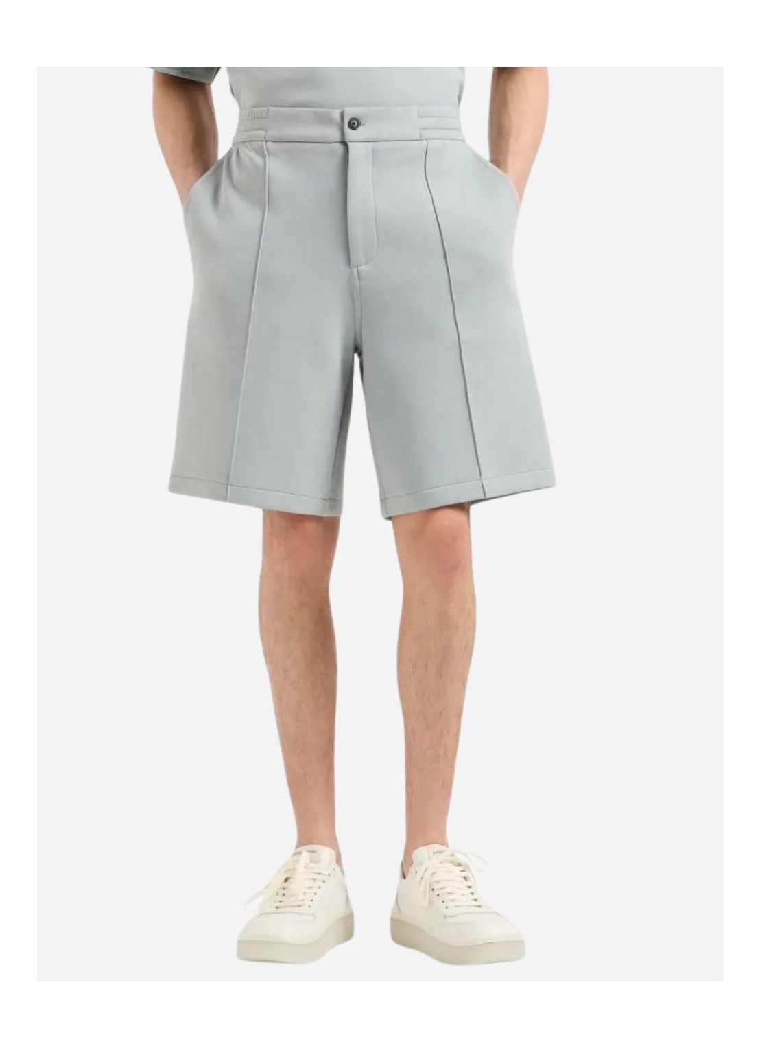 Emporio Armani Logo Shorts In Gray