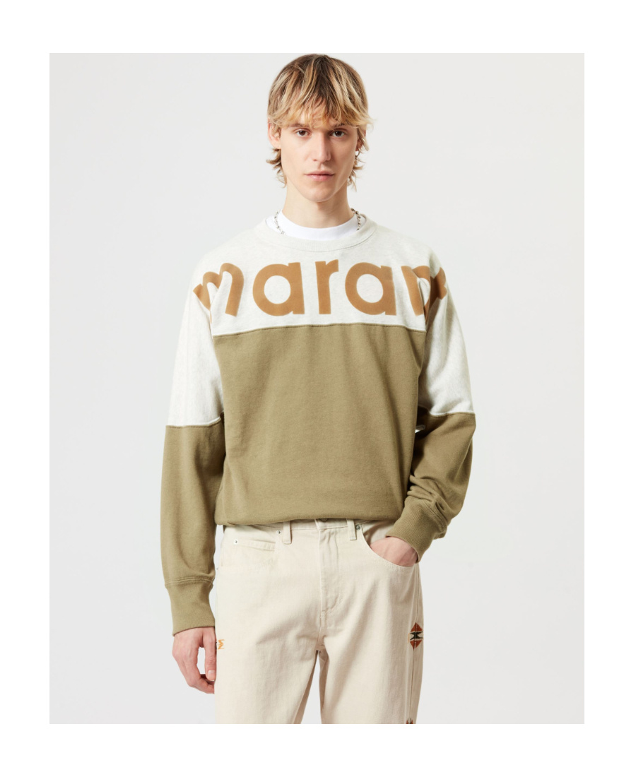 Isabel Marant Logo-print Ribbed Sweatshirt In Green