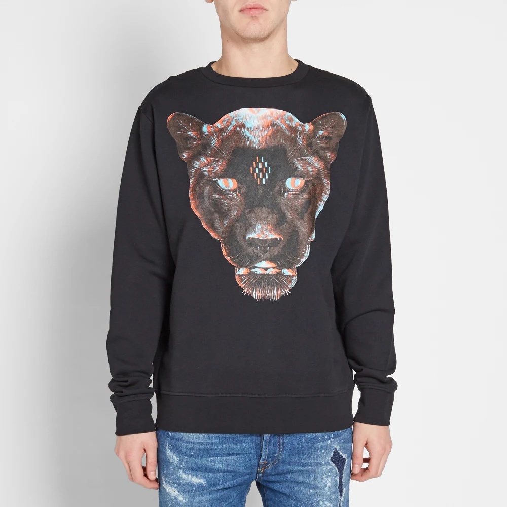 Marcelo Burlon County Of Milan 3d Leopard Printed Sweater In Black