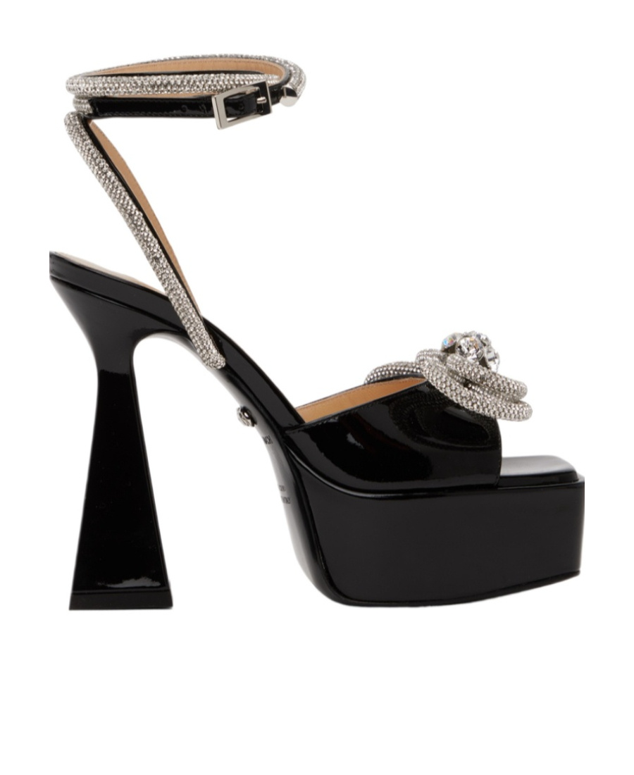 Mach&mach Open-toed Logo High-heeled Sandals In Black