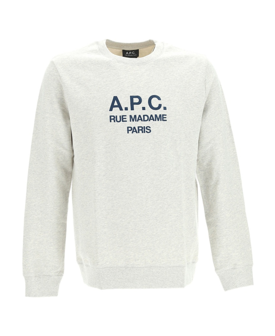 Apc Logo-print Cotton Sweatshirt In White