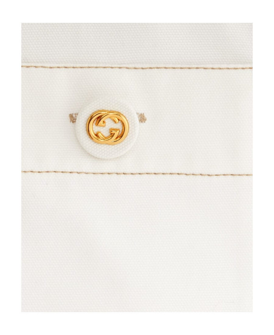 Gucci Patch-pocket Buttoned Skirt In White
