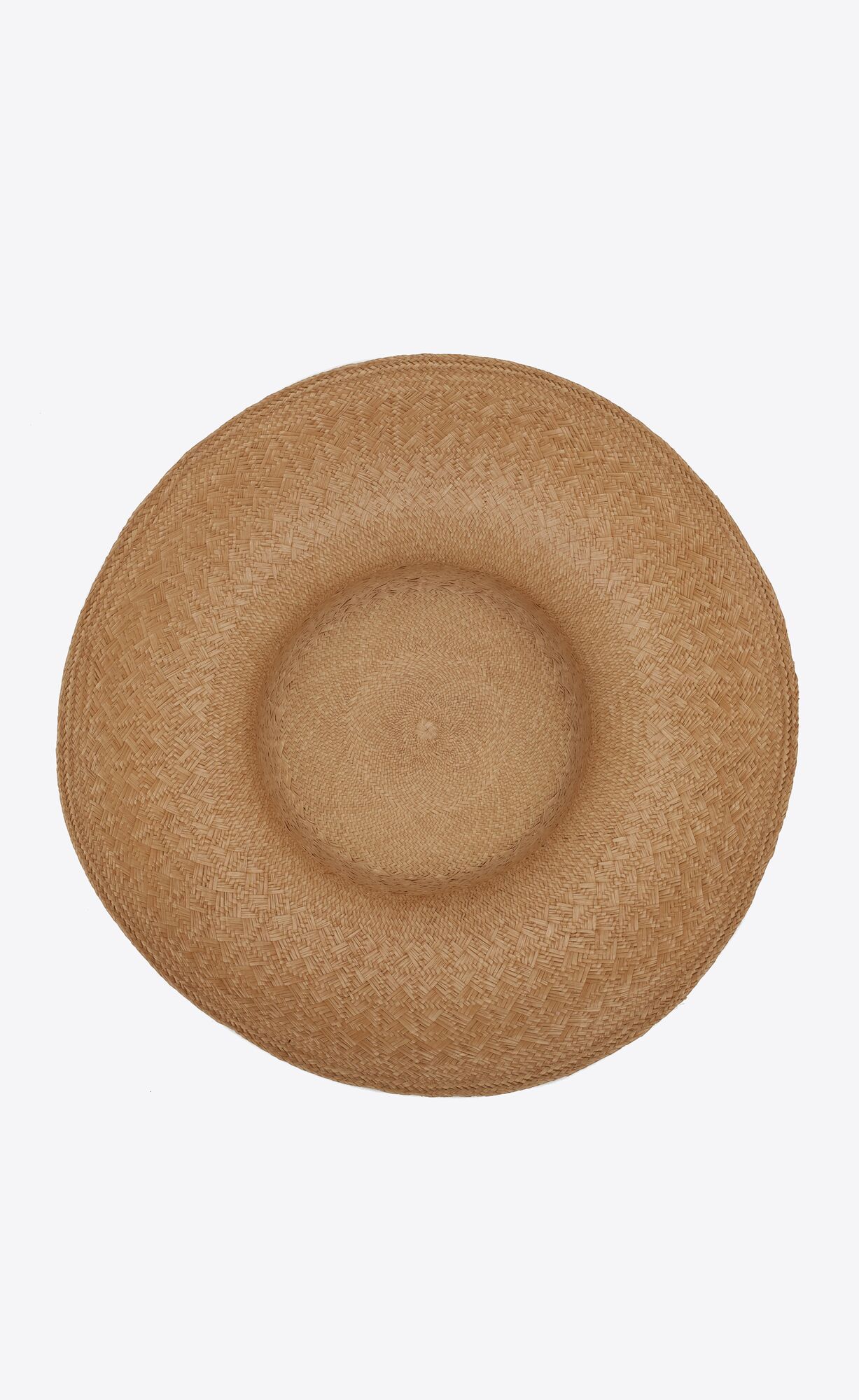 Saint Laurent Woven Raffia Hat In Nude