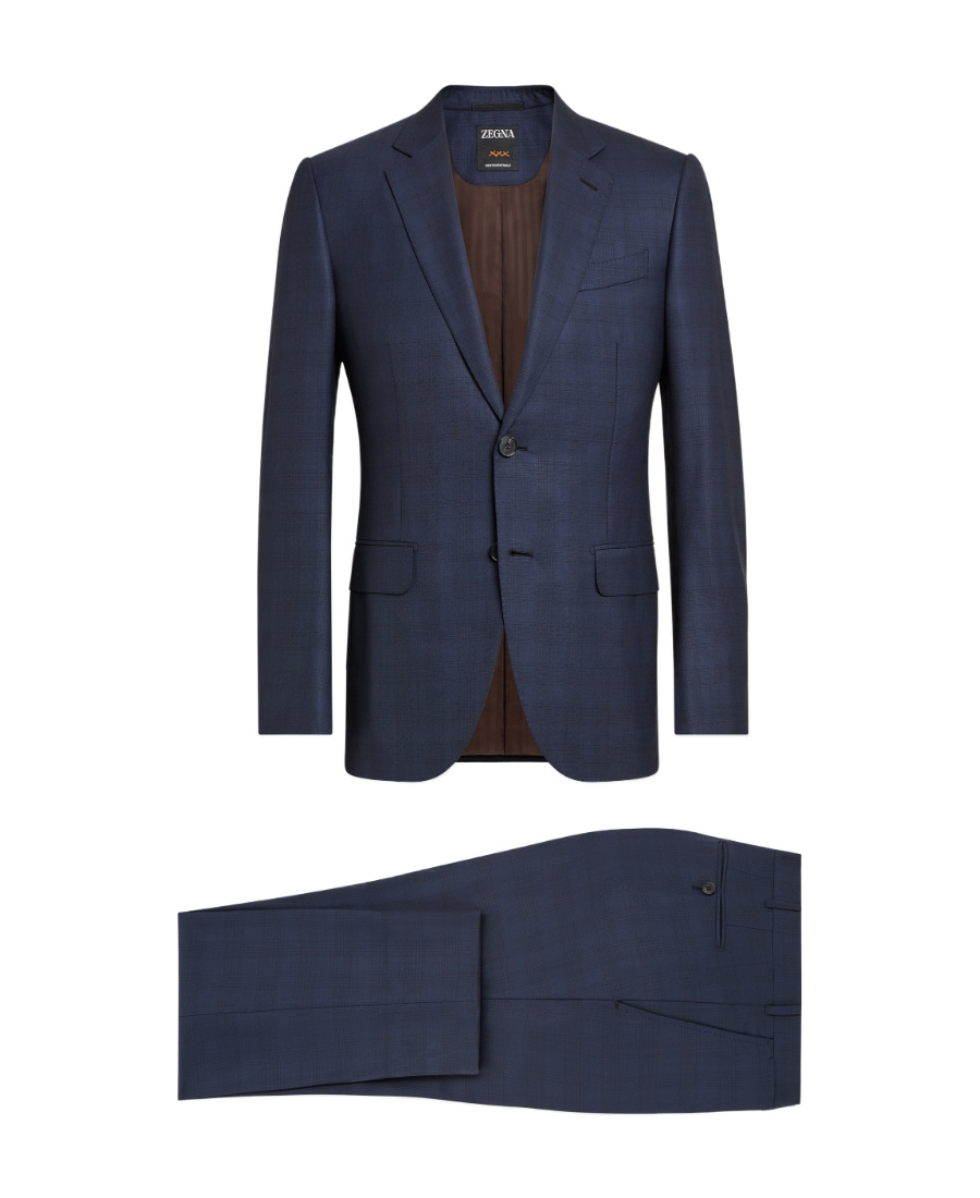 Zegna Centoventimila Single-breasted Wool Suit In Blue